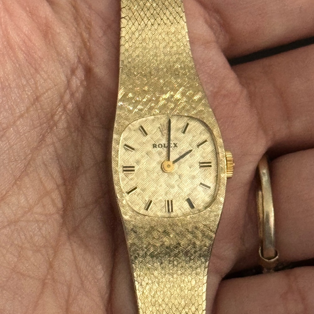 Rolex Gold Textured Watch